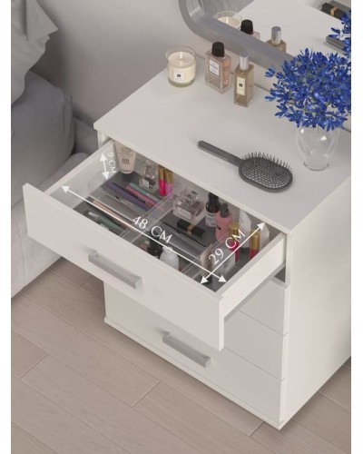 Komod Letta 3563_Letta25KomProsWh, ağ, 57х36х70 sm