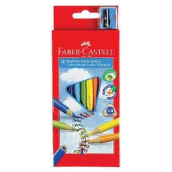 Набор цветных карандашей Faber-Castell Jumbo, 10 шт, дерево