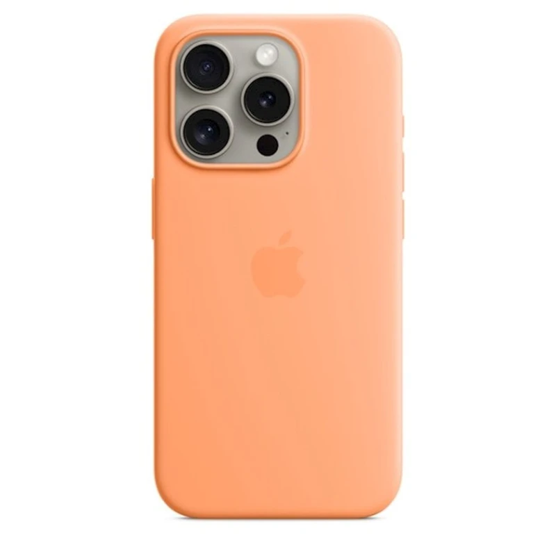 Чехол Apple Silicone Case with MagSafe A3125 для iPhone 15 Pro Orange Sorbet (MT1H3ZM/A)