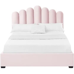 Односпальная кровать Art_tek_yataq(100) 92, ламинат/ткань, розовая, 85x100x200 см