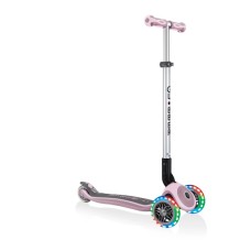 Samokat-kikbord Globber Primo Foldable Premium Lights, uşaqlar üçün, 3 yaşdan, maksimal çəki 50 kq, çəhrayı