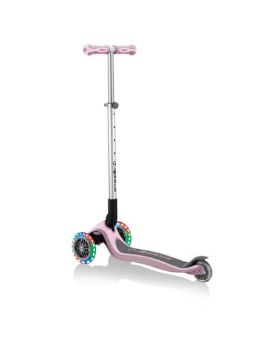 Samokat-kikbord Globber Primo Foldable Premium Lights, uşaqlar üçün, 3 yaşdan, maksimal çəki 50 kq, çəhrayı