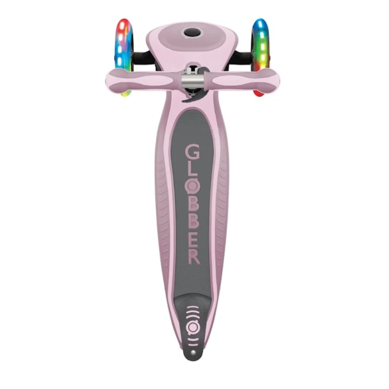 Самокат-кикборд Globber Primo Foldable Premium Lights, детский, от 3 лет, максимальный вес 50 кг, розовый Самокат-кикборд Globber Primo Foldable Premium Lights, детский, от 3 лет, максимальный вес 50 кг, розовый