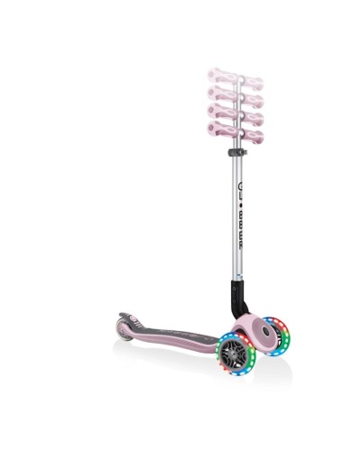 Samokat-kikbord Globber Primo Foldable Premium Lights, uşaqlar üçün, 3 yaşdan, maksimal çəki 50 kq, çəhrayı