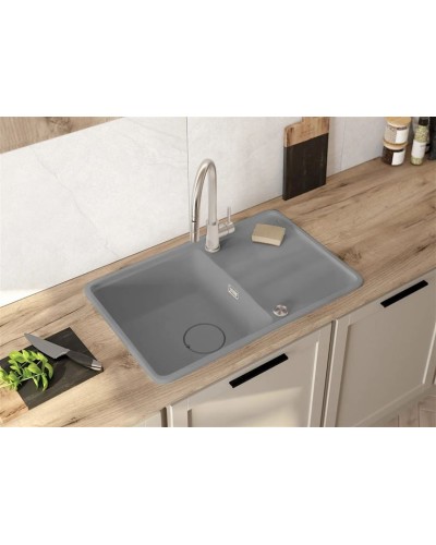 Mətbəx çanağı Deante Momi ZKMS113, qranit, boz, 50x78 sm