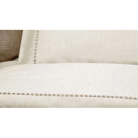 Комплект постельного белья Yataş King, пододеяльник 200х220 см, простыня 240х260 см, наволочка 50х70 см (2 шт), двуспальный, лен/хлопок, белый/бежевый