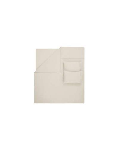 Yataq dəsti Yataş King, yorğan üzü 200x220 sm, mələfə 240х260 sm, yastıq üzü 50x70 sm (2 əd), ikinəfərlik, kətan/pambıq, ağ/bej