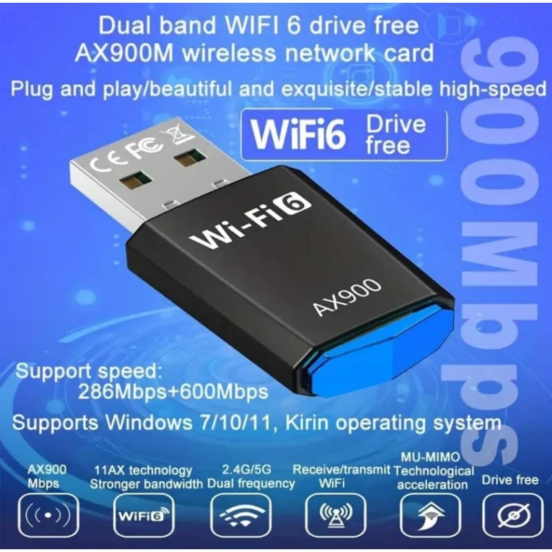 WiFi adapter OBD AX900 2.4G-5G Wi-Fi 6