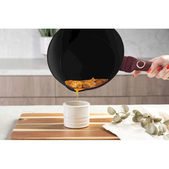 Сковорода глубокая Berlinger Haus Leonardo Collection BH-8031, 28x7.5 см, алюминий, трехслойное антипригарное титановое покрытие, бордовая