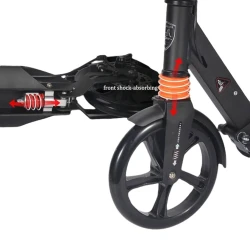 Городской самокат с барабаном, черный Городской самокат с барабаном, черный