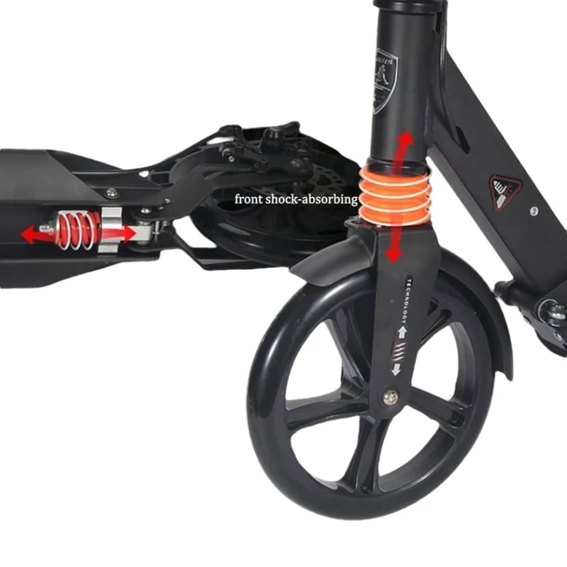 Городской самокат с барабаном, черный Городской самокат с барабаном, черный