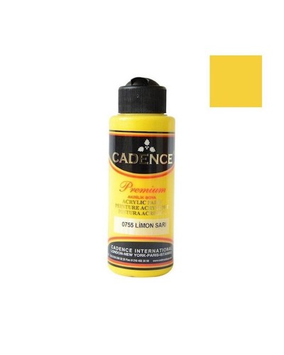 Akril boya Cadence Premium Acrylic Paint 0755 Lemon Yellow, limon rəngi-sarı, 120 ml