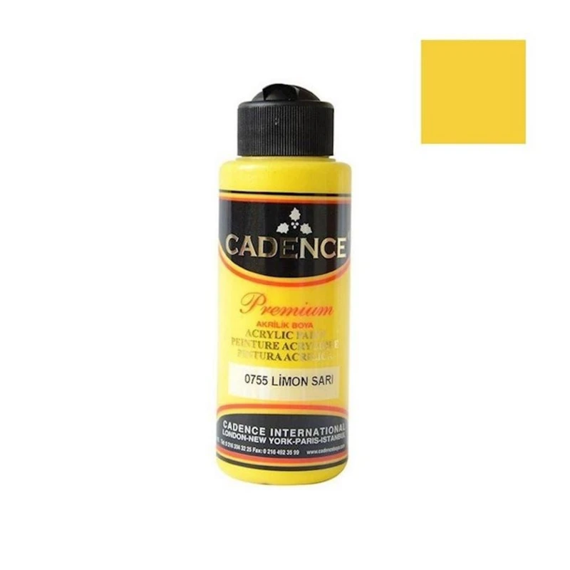 Акриловая краска Cadence Premium Acrylic Paint 0755 Lemon Yellow, лимонно-желтый, 120 мл Акриловая краска Cadence Premium Acrylic Paint 0755 Lemon Yellow, лимонно-желтый, 120 мл