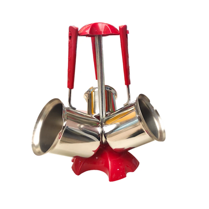 Набор турок NH_TTQQAO, 3 шт, 8х8/9х9/10х9 см, серебристый/красный, на подставке