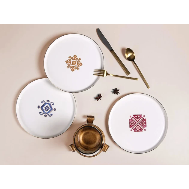 Boşqablar dəsti Porland Arabesque, 21 sm, farfor, ağ, 6 əd