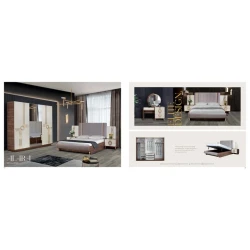 Спальный гарнитур Stil Mebel Alara AL-12, бежевый/коричневый