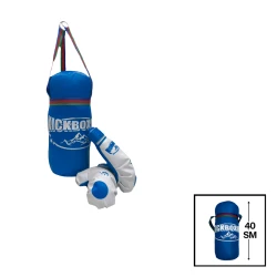 Боксерская груша и перчатки Kickboxing, голубой