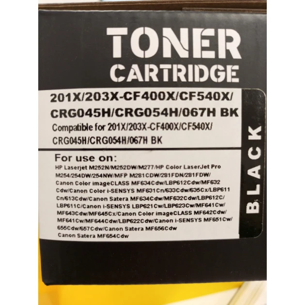 Тонер-картридж BrighTTone 201X/203X-CF400X/CF540X/CRG045H/CRG054H/067H Black