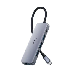 USB хаб Wiwu Alpha A541BC 100W-PD/3*USB2.0/USB3.0, серый