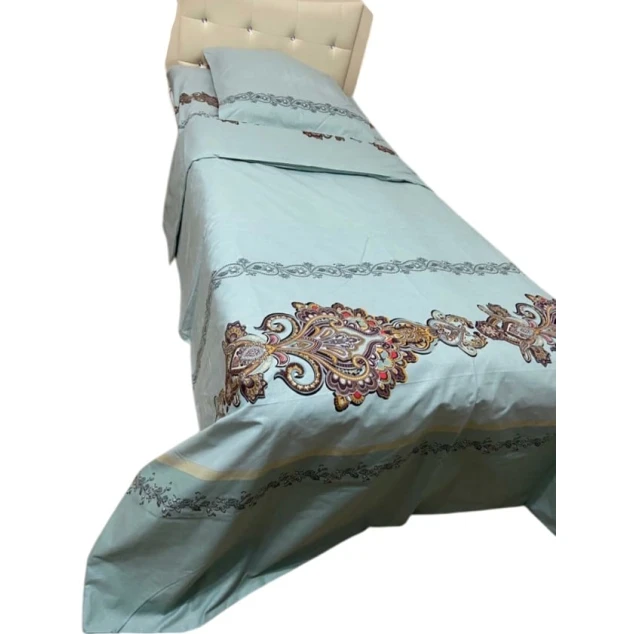 Комплект постельного белья MiraNova CTS-696, простыня 160х220 см, пододеяльник 160х220 см, наволочка 50х70 см, односпальный, хлопок, разноцветный Комплект постельного белья MiraNova CTS-696, простыня 160х220 см, пододеяльник 160х220 см, наволочка 50х70 см, односпальный, хлопок, разноцветный