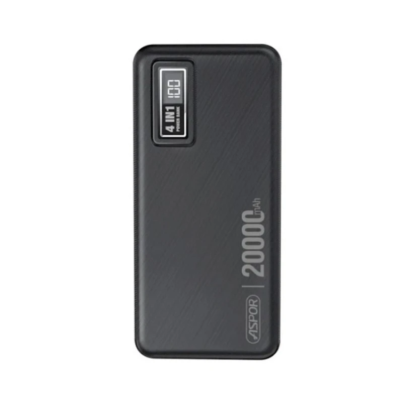 Внешний аккумулятор Aspor A301 4in1 Fast Charge 20000 mAh Black Внешний аккумулятор Aspor A301 4in1 Fast Charge 20000 mAh Black