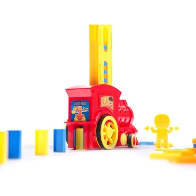 Lokomotiv Domino Train, qırmızı, 16х10х7 sm, 3+ yaş