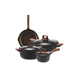 Набор кастрюль и сковородок DSP CA004-S02, черный