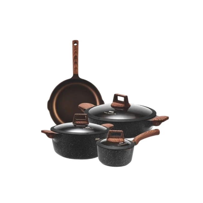 Набор кастрюль и сковородок DSP CA004-S02, черный