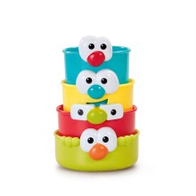 Çimmə üçün oyuncaq dəsti ELC Funny Faces Bath Beakers, plastik, rəngbərəng, 1 yaşdan