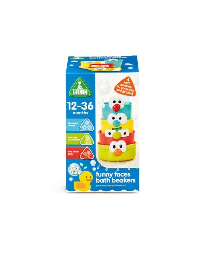 Çimmə üçün oyuncaq dəsti ELC Funny Faces Bath Beakers, plastik, rəngbərəng, 1 yaşdan