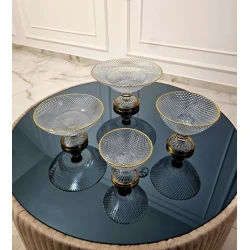 Набор Gallery Home GLR-053, прозрачные/золотистые, 4 предмета