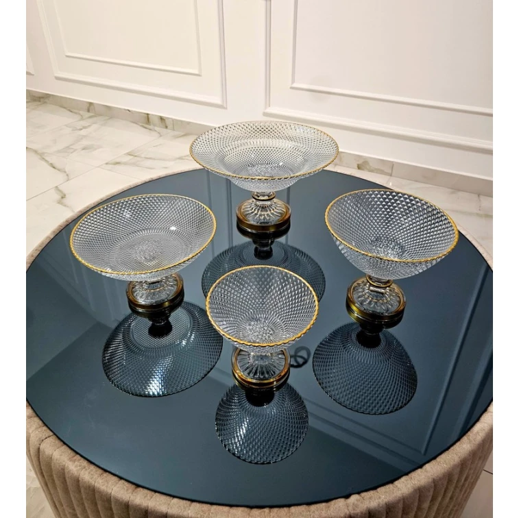 Набор Gallery Home GLR-053, прозрачные/золотистые, 4 предмета Набор Gallery Home GLR-053, прозрачные/золотистые, 4 предмета