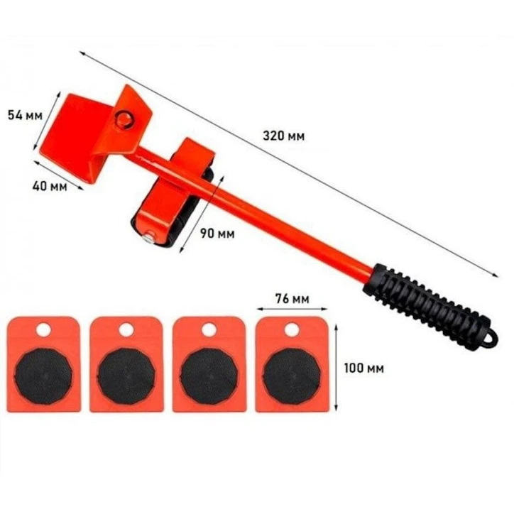 Набор для перемещения тяжелой мебели по квартире 5 предметов Набор для перемещения тяжелой мебели по квартире 5 предметов