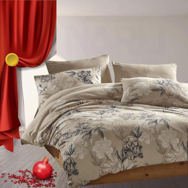 Комплект постельного белья Narlı 001129, пододеяльник 200x220 см, простыня 240x260 см, наволочка 50х70 см (2 шт), двуспальный, хлопок, разноцветный