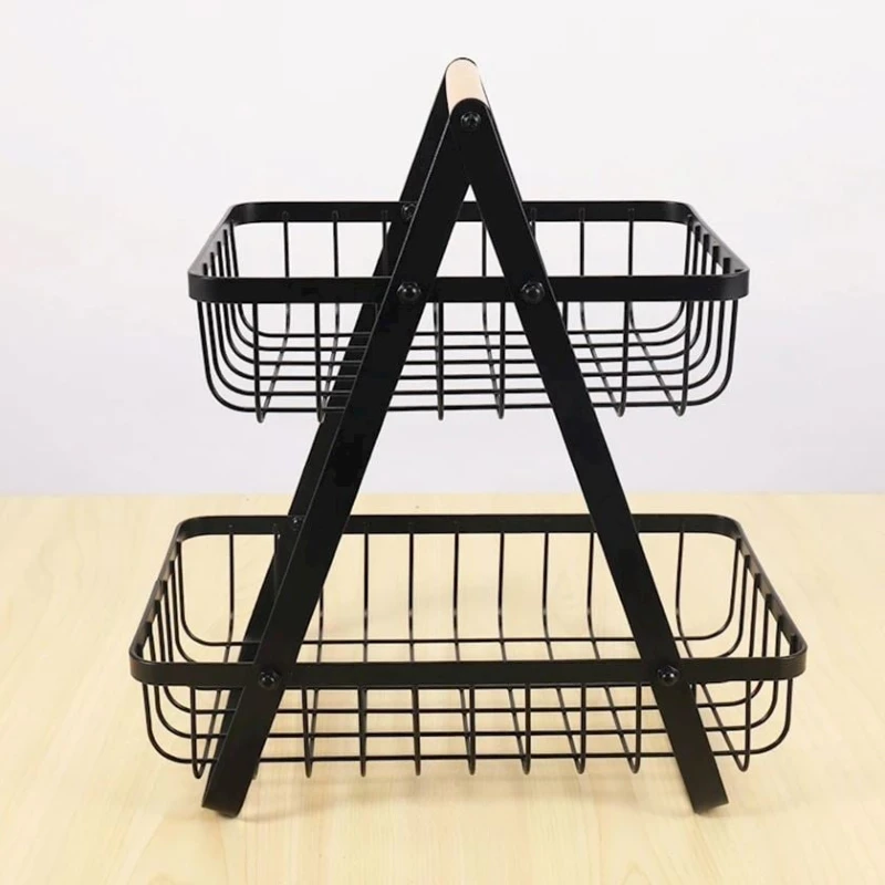 İki mərtəbəli etajer MA-GH188, dəmir, qara