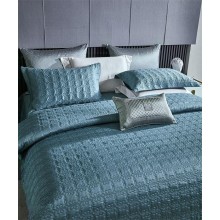 Dəst MiraNova SF-774, satin, ikinəfərlik, göy, örtük 250х250 sm, yastıq üzü 60х80 sm/2 əd