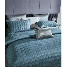 Dəst MiraNova SF-774, satin, ikinəfərlik, göy, örtük 250х250 sm, yastıq üzü 60х80 sm/2 əd