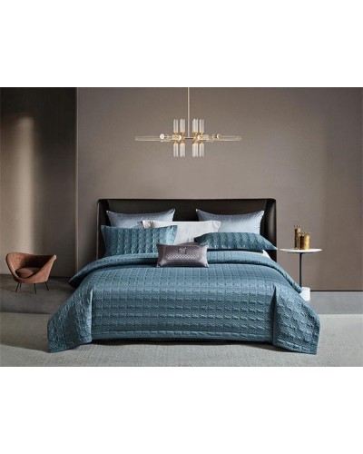 Dəst MiraNova SF-774, satin, ikinəfərlik, göy, örtük 250х250 sm, yastıq üzü 60х80 sm/2 əd