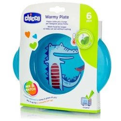 İstiyə davamlı boşqab Chicco Warmy Plate, mavi, plastik, 6ay+