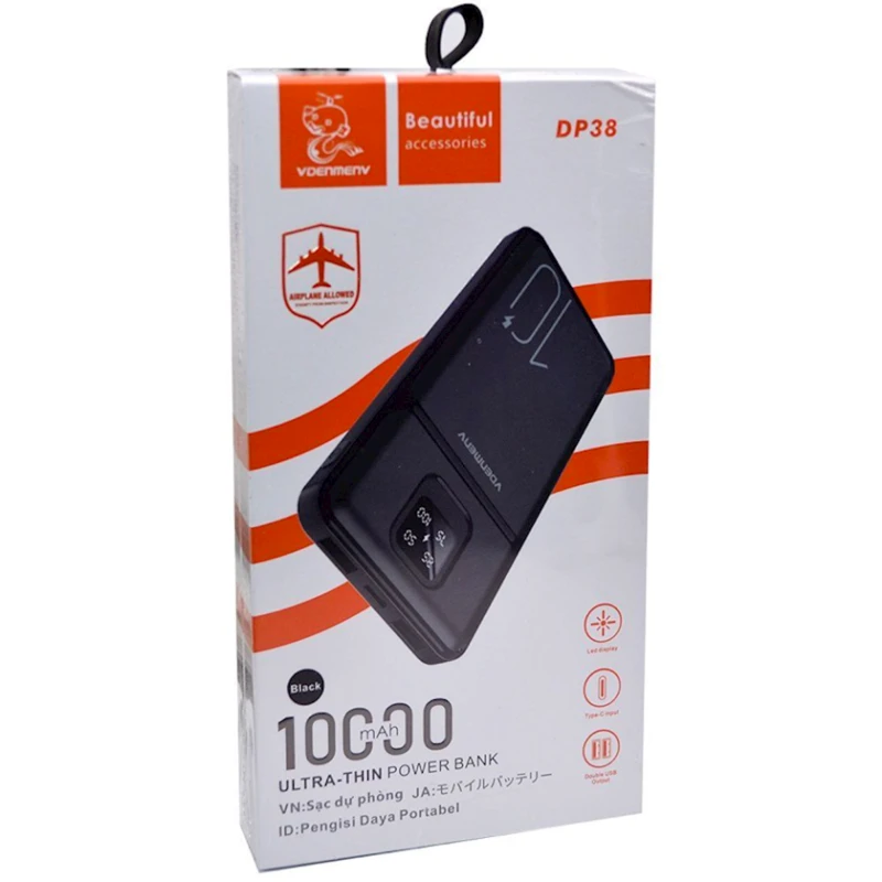Внешний аккумулятор VDENMENV DP38 10000mAh Black Внешний аккумулятор VDENMENV DP38 10000mAh Black