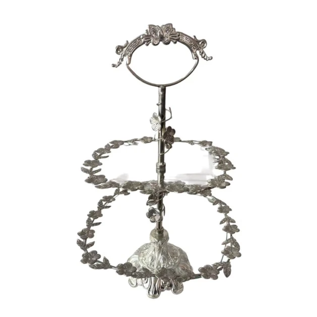 Конфетница Z.H 1132, 2-х ярусная, стекло/нержавеющая сталь, серебристая Конфетница Z.H 1132, 2-х ярусная, стекло/нержавеющая сталь, серебристая