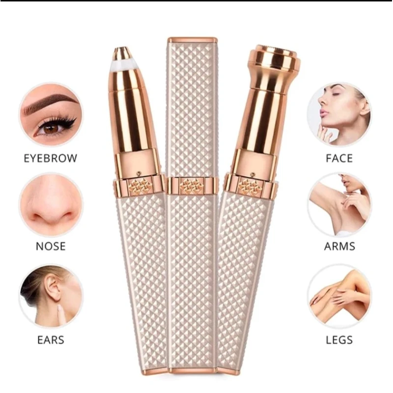 Триммер для лица, бровей, носа и ушей 2 в 1 D. K. Zipper, золотистый