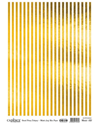 Dekupaj üçün düyü kağızı Cadence Metal Leaf Rice Paper Gold 025, А3, 29.7x42 sm