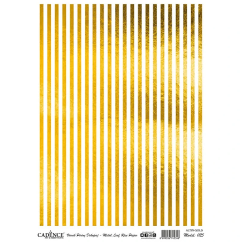 Рисовая бумага для декупажа Cadence Metal Leaf Rice Paper Gold 025, А3, 29.7x42 см
