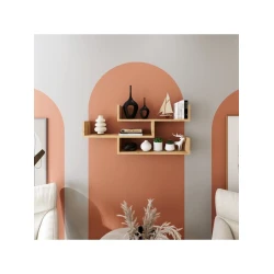 Полка настенная Art Mebel 56, ламинат, 44х95х15 см, бежевая