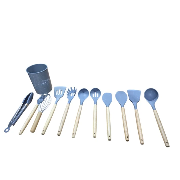 Mətbəx ləvazimatları dəsti Zegna SHA-00005544, silikon, boz, 12 parça Mətbəx ləvazimatları dəsti Zegna SHA-00005544, silikon, boz, 12 parça