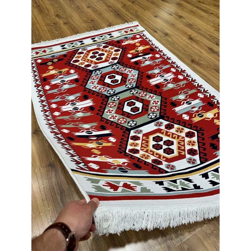 Ковер Natural Halı Arya AR39RED2, 120x180 см, хлопок, разноцветный Ковер Natural Halı Arya AR39RED2, 120x180 см, хлопок, разноцветный