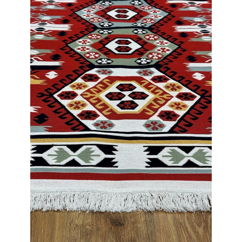 Ковер Natural Halı Arya AR39RED2, 120x180 см, хлопок, разноцветный Ковер Natural Halı Arya AR39RED2, 120x180 см, хлопок, разноцветный