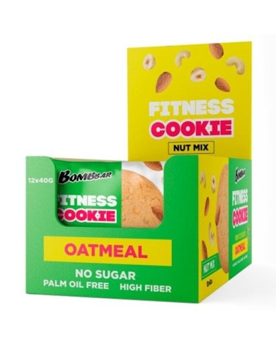 Yulaflı peçenye Bombbar Fitness Cookie Giləmeyvə Qoz qarışığı 40 q, 12 əd