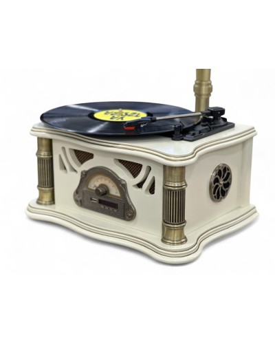 Vinil plastin pleyeri Qrammofon ağ/qızılı